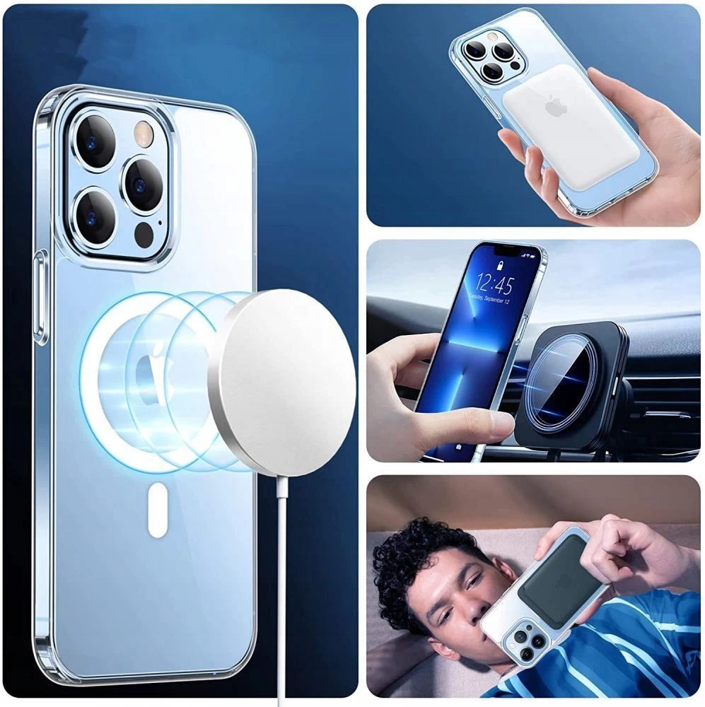 Apple iPhone 12 Mini dėklas skaidrus TECH-PROTECT FLEXAIR HYBRID MAGSAFE