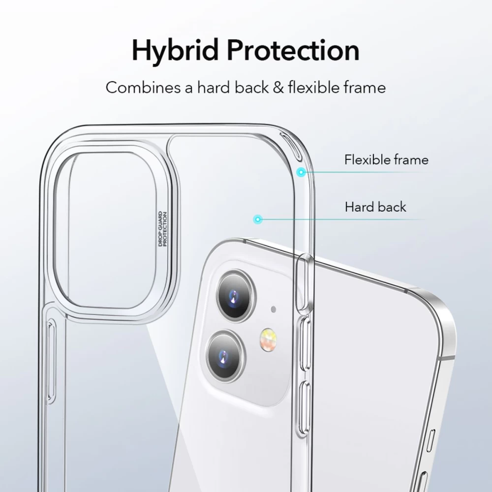 Apple iPhone 12 Mini vāciņš caurspīdīgs ESR Classic Hybrid  + Screen Shield (2pack)