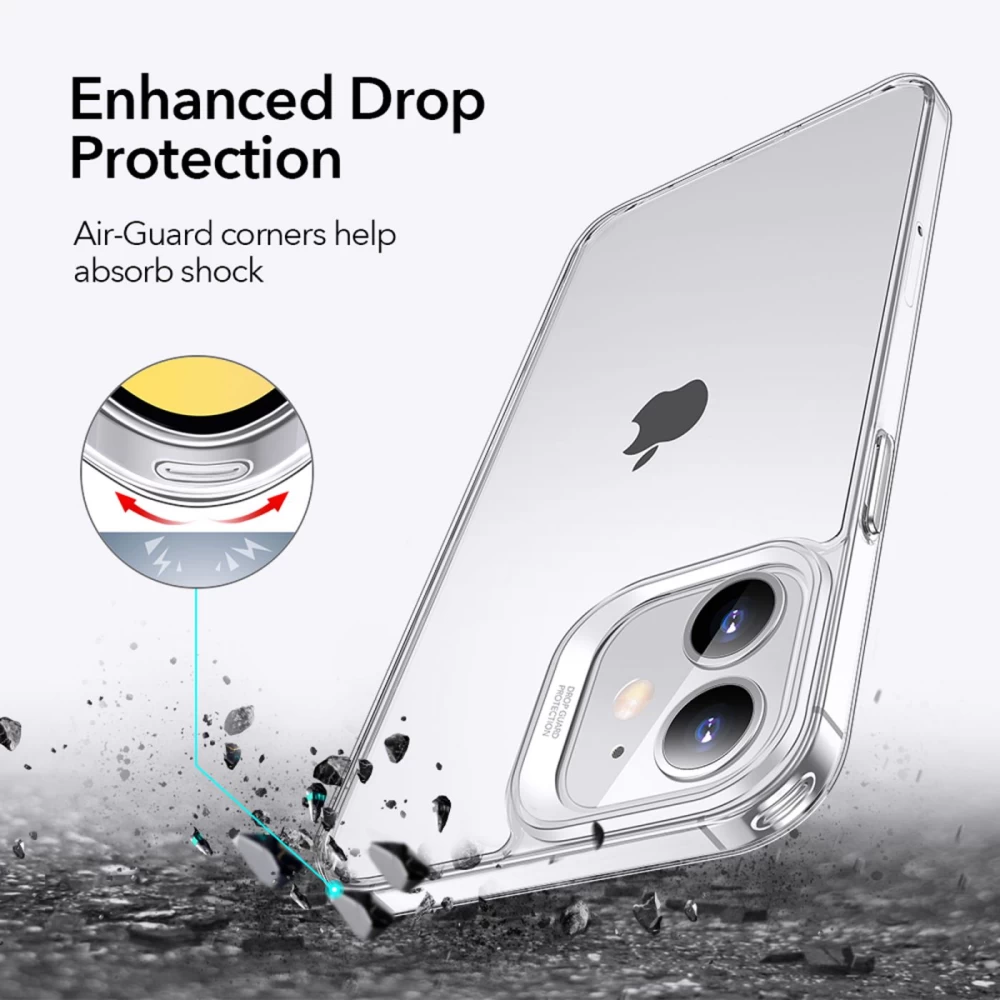 Apple iPhone 12 Mini vāciņš caurspīdīgs ESR Classic Hybrid  + Screen Shield (2pack)