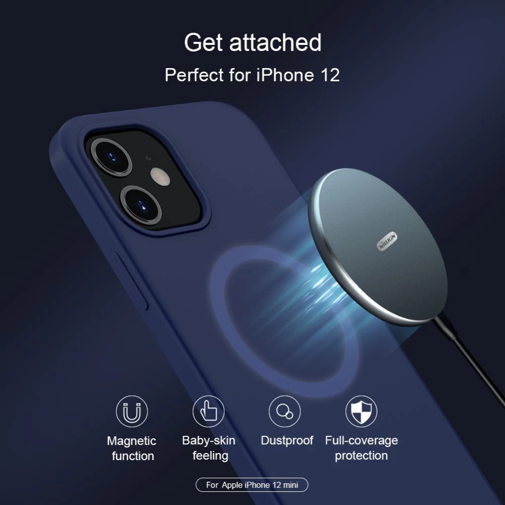 Apple iPhone 12 Mini vāciņš sarkans Nillkin Flex Pure Pro Magnetic Silicone 
