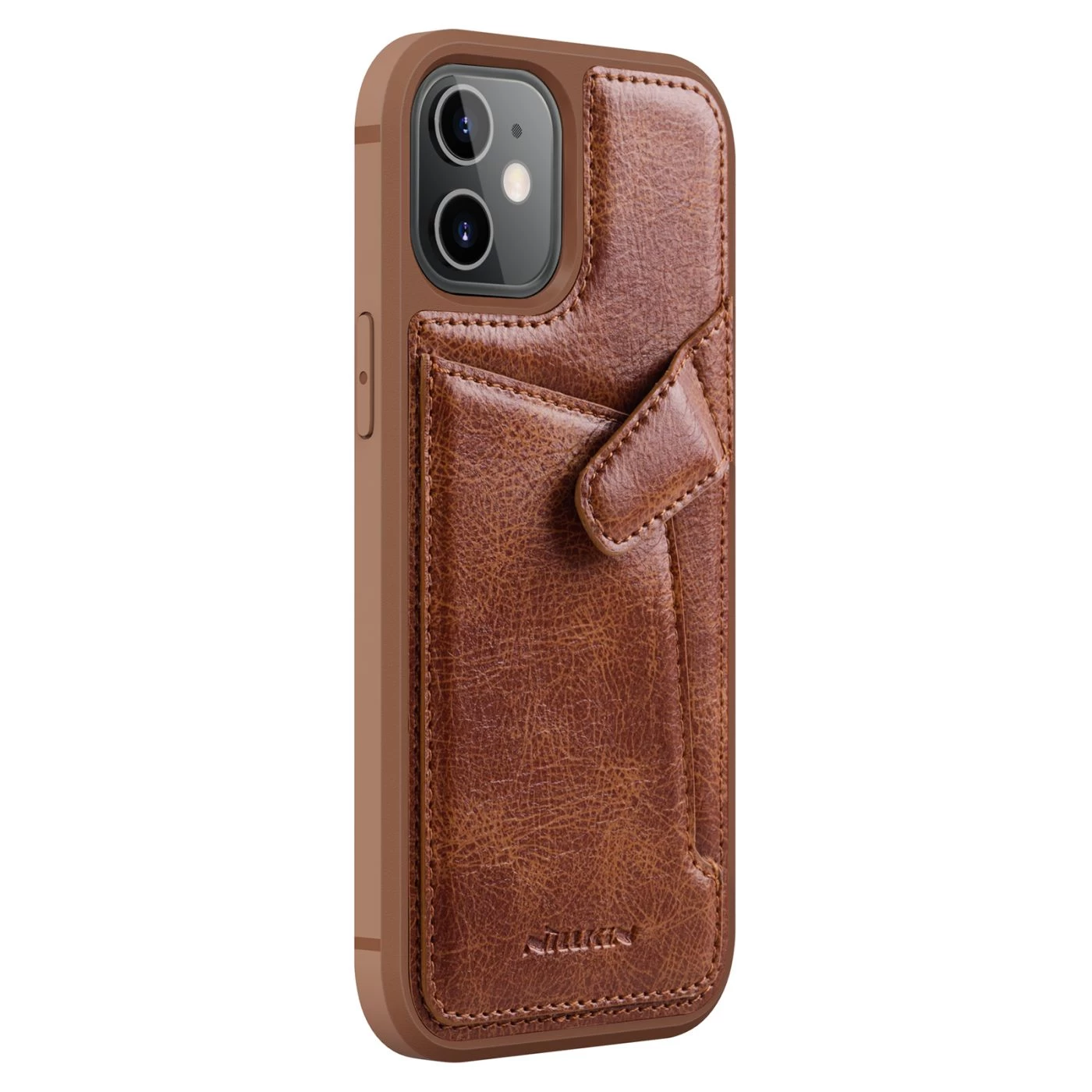 Apple iPhone 12 Mini dėklas rudas Nillkin Aoge Leather