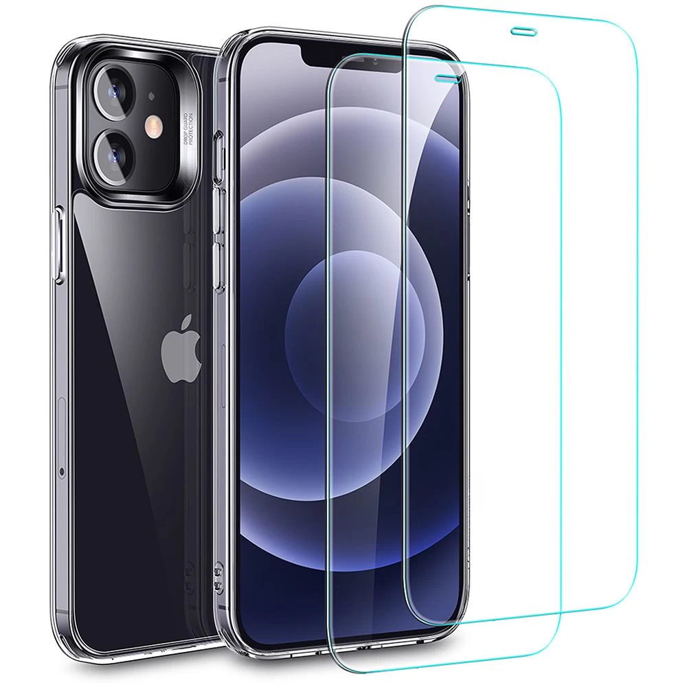 Apple iPhone 12 Mini vāciņš caurspīdīgs ESR Classic Hybrid + Screen Shield (2pack)