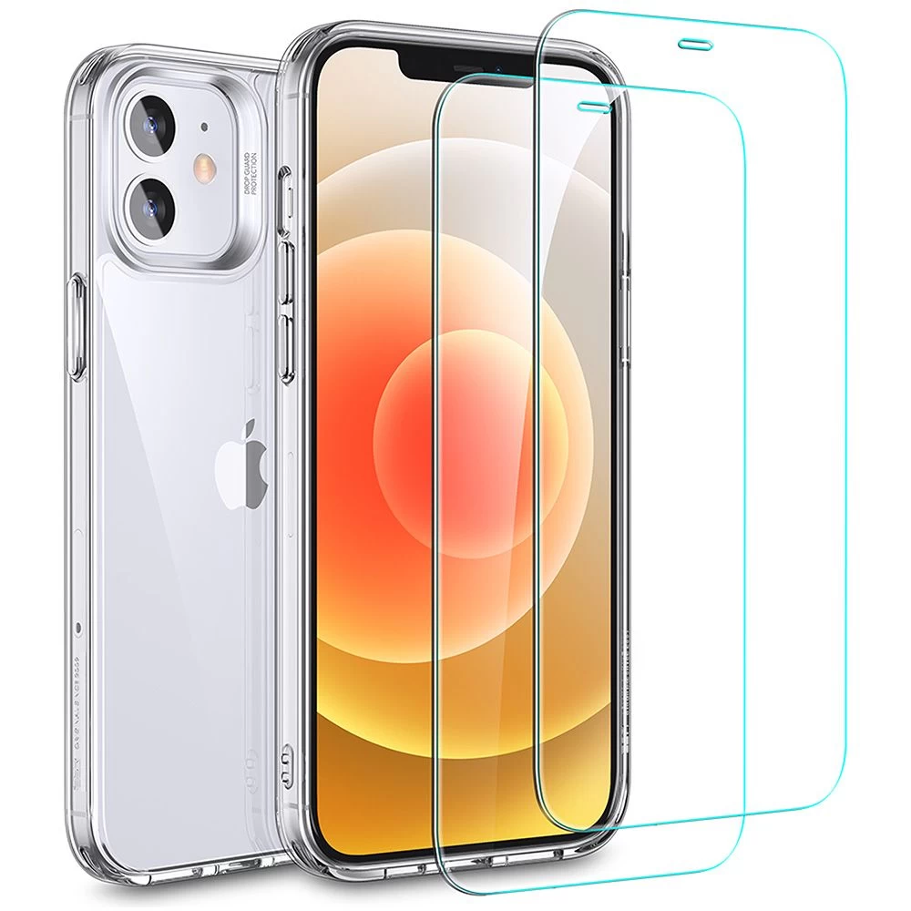 Apple iPhone 12 Mini vāciņš caurspīdīgs ESR Classic Hybrid + Screen Shield (2pack)