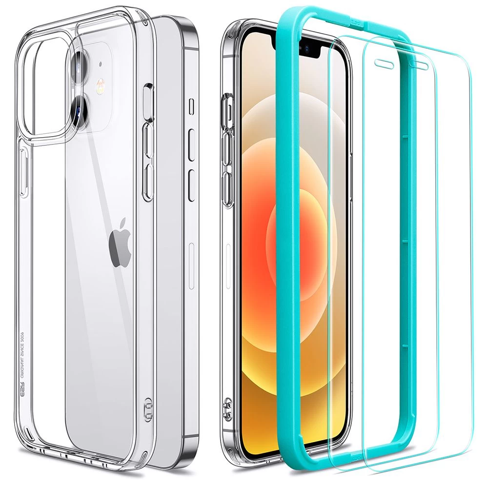 Apple iPhone 12 Mini vāciņš caurspīdīgs ESR Classic Hybrid + Screen Shield (2pack)