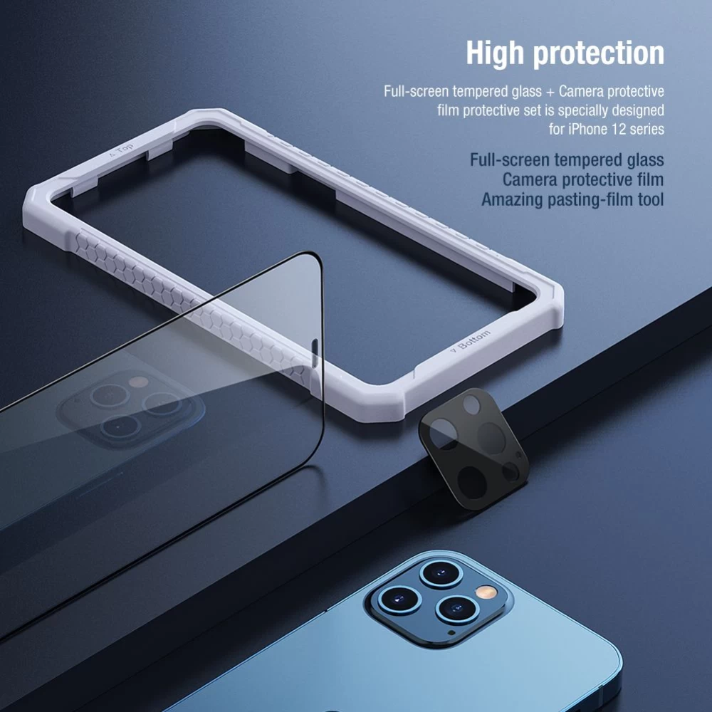 Apple iPhone 12 Pro Tempered glass  Nillkin 2-in-1 HD Full Screen/Camera Glass