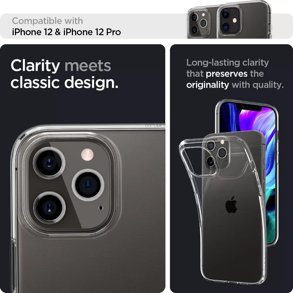 Apple iPhone 12 Pro skal transparent SPIGEN LIQUID CRYSTAL / PRO