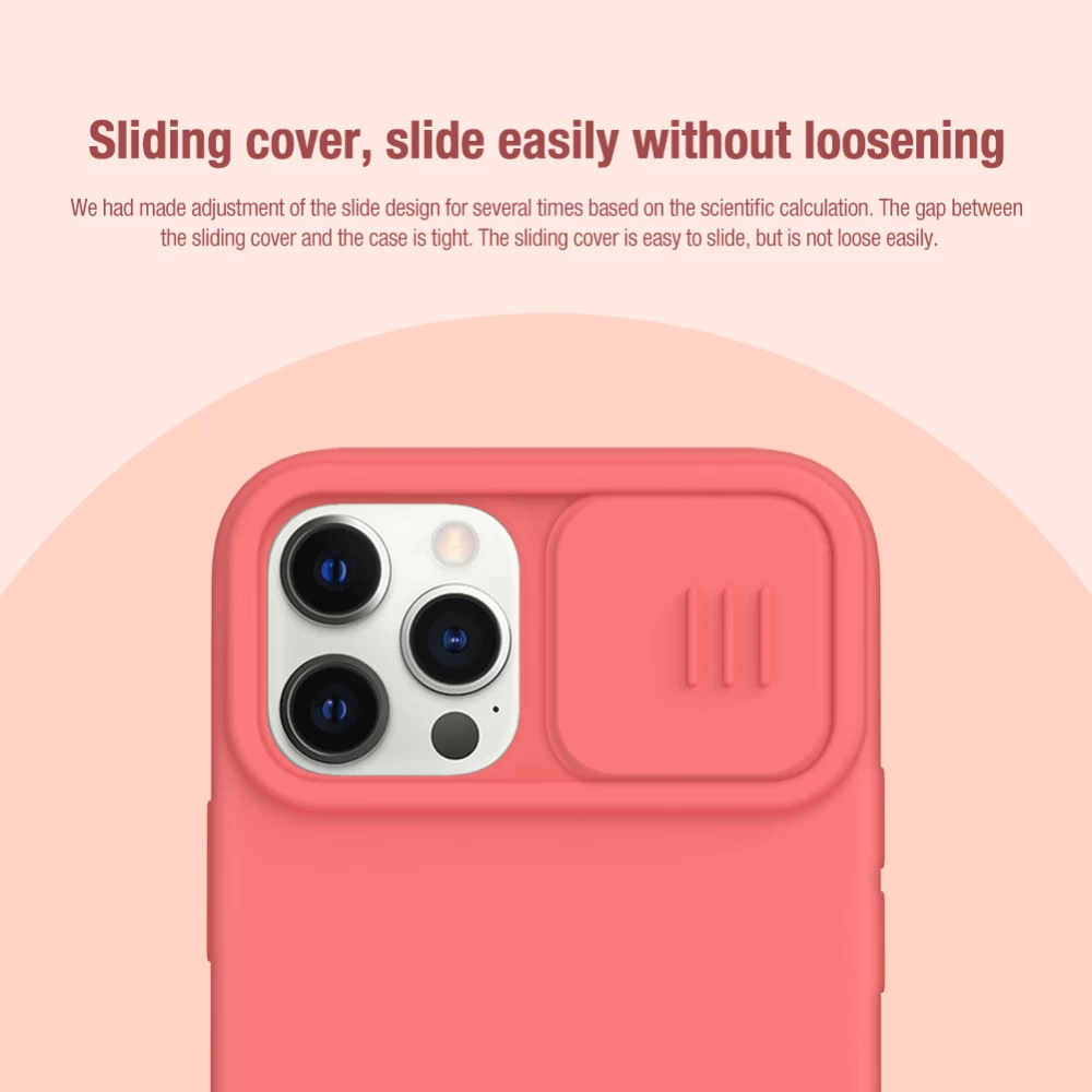 Apple iPhone 12 Pro skal rosa Nillkin CamShield Silky Magnetic Silicon 