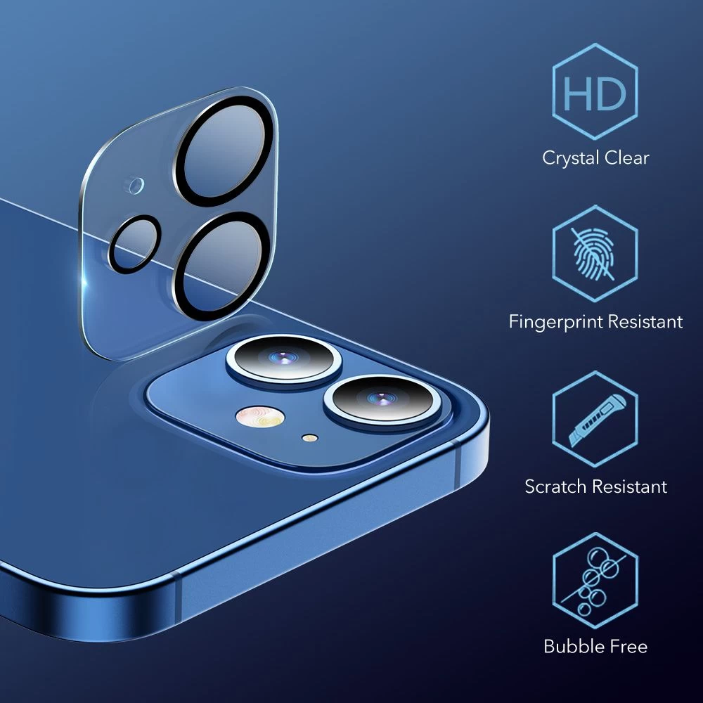 Apple iPhone 12 Tempered glass  ESR Camera Lens Protector (Clear)iPhone (2 pack)