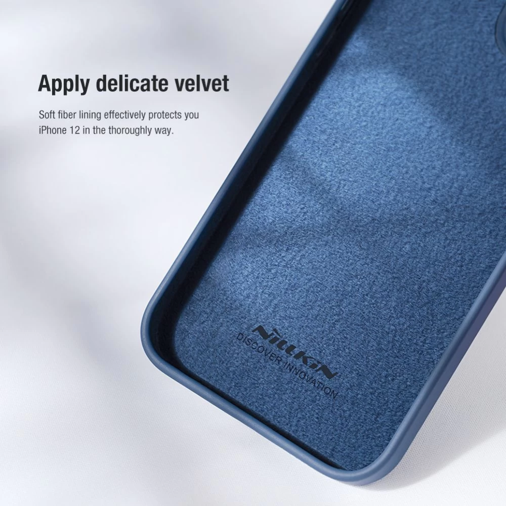 Apple iPhone 12 ümbris roosa Nillkin CamShield Silky Silicon 