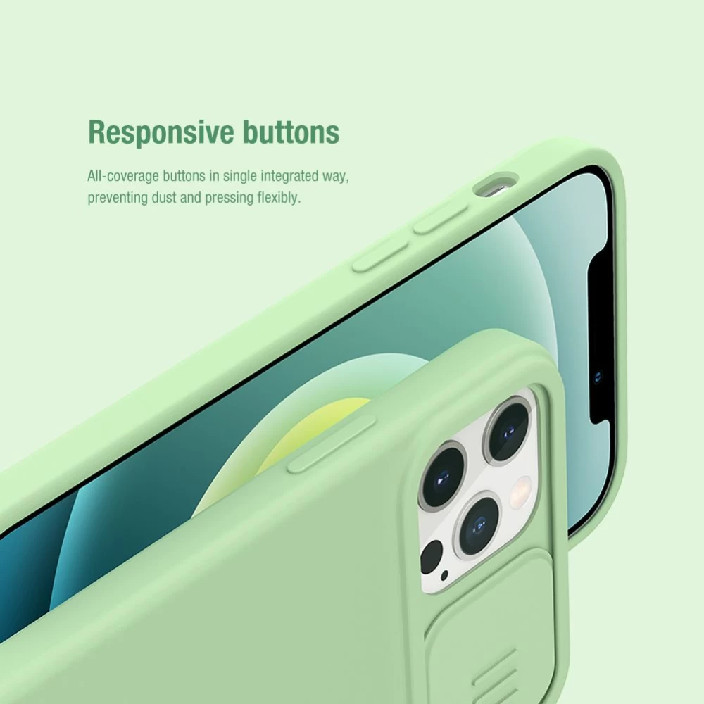 Apple iPhone 12 ümbris roosa Nillkin CamShield Silky Silicon 