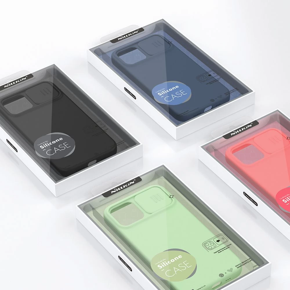 Apple iPhone 12 ümbris roosa Nillkin CamShield Silky Silicon 
