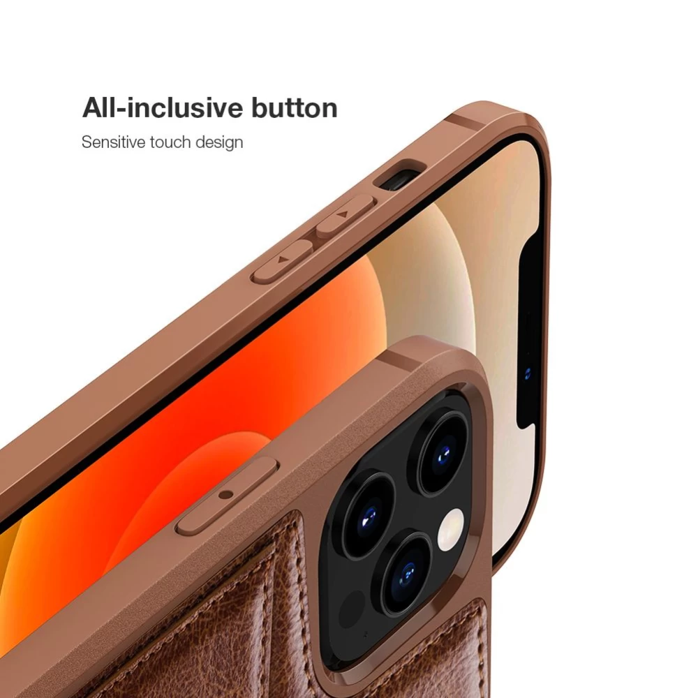 Apple iPhone 12 ümbris sinine Nillkin Aoge Leather 