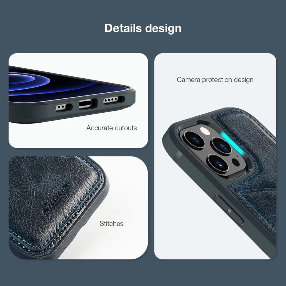 Apple iPhone 12 ümbris sinine Nillkin Aoge Leather 