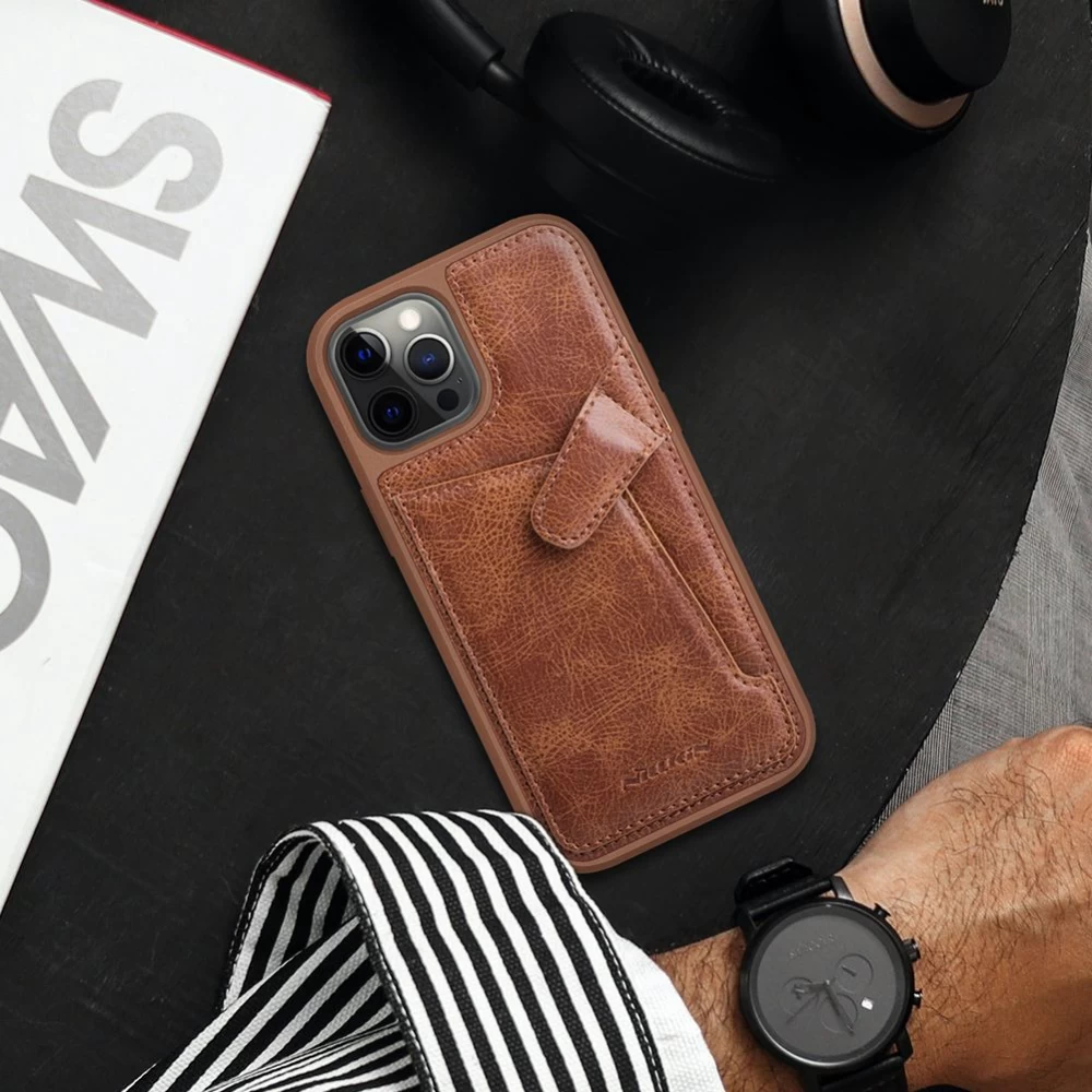 Apple iPhone 12 ümbris sinine Nillkin Aoge Leather 