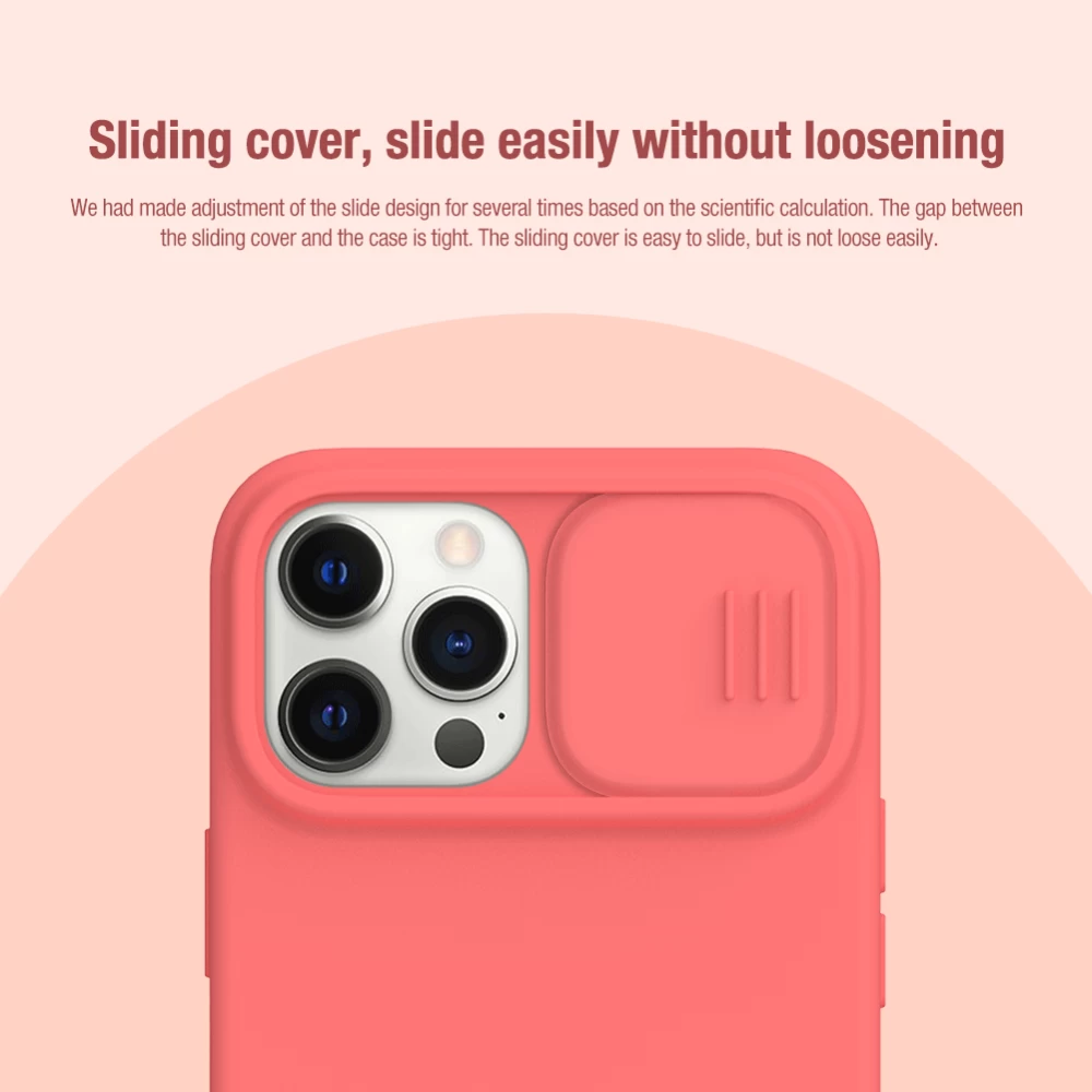 Apple iPhone 12 Pro Max ümbris roosa Nillkin CamShield Silky Silicon 
