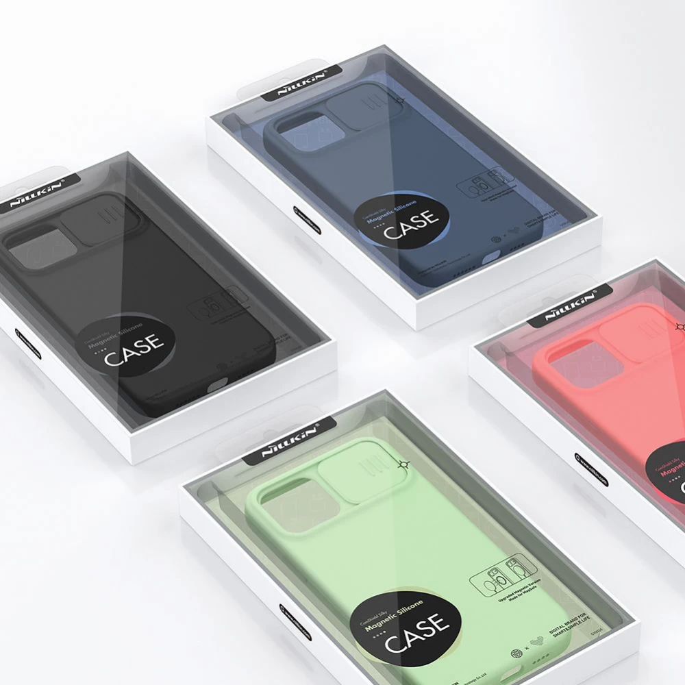 Apple iPhone 12 Pro Max dėklas žalia Nillkin CamShield Silky Magnetic Silicon 