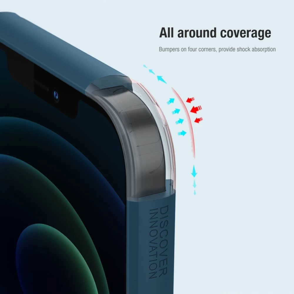 Apple iPhone 12 Pro Max vāciņš zils Nillkin Super Frosted Shield Magnetic 
