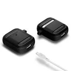 Apple AirPods telefoni ümbris must SPIGEN RUGGED ARMOR