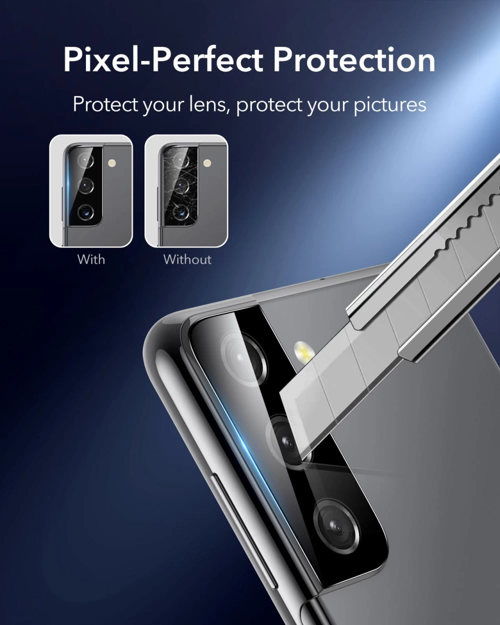 Samsung Galaxy S21 защитное стекло  ESR Camera Glass Film (2pack)