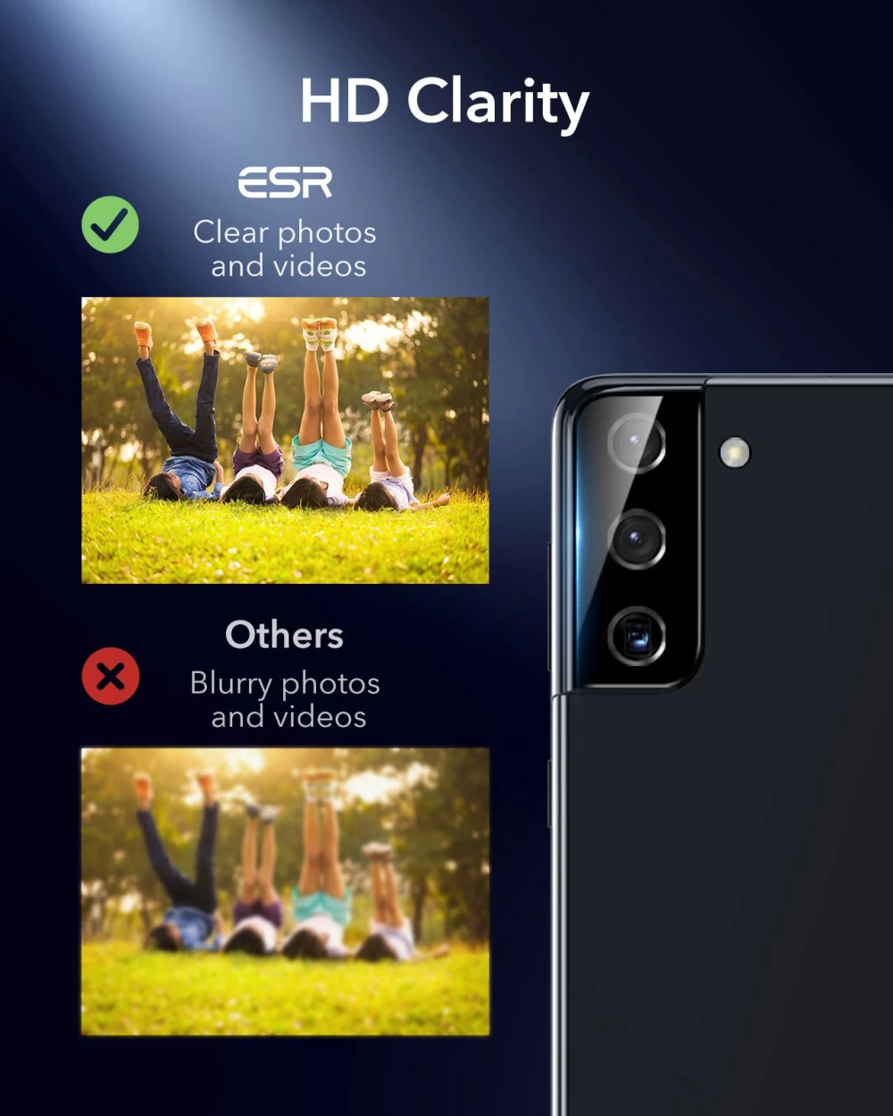 Samsung Galaxy S21 Plus kaitseklaas  ESR Camera Glass Film (2pack)