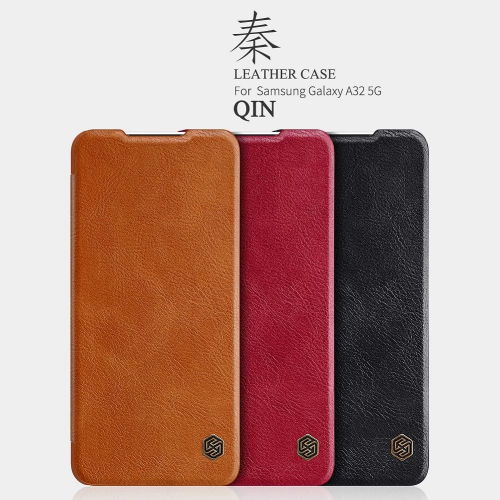 Samsung Galaxy A32 5G dėklas rudas Nillkin Qin Leather 