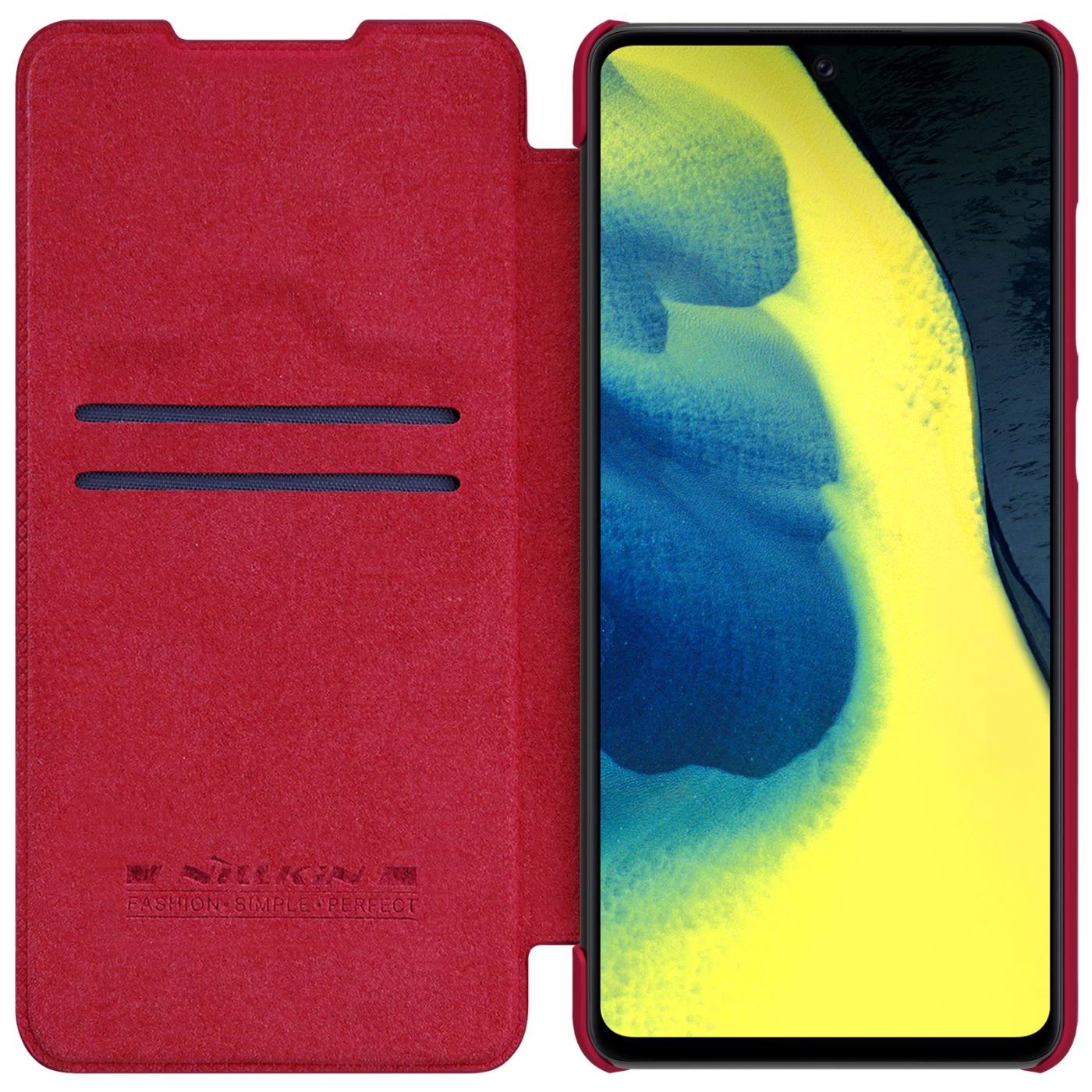 Samsung Galaxy A72 5G case red Nillkin Qin Leather