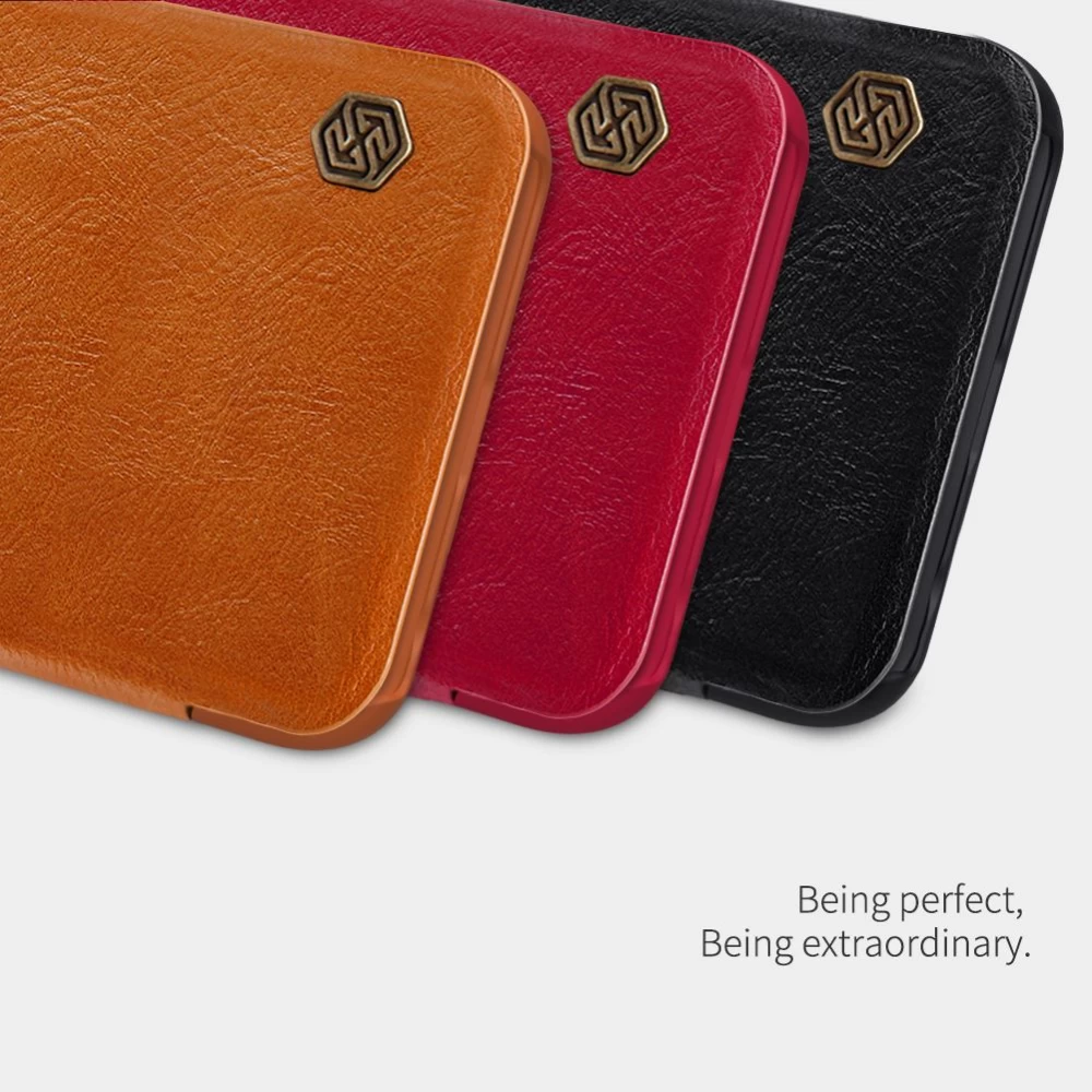 Xiaomi RedMi Note 9T fodral brun Nillkin Qin Leather 