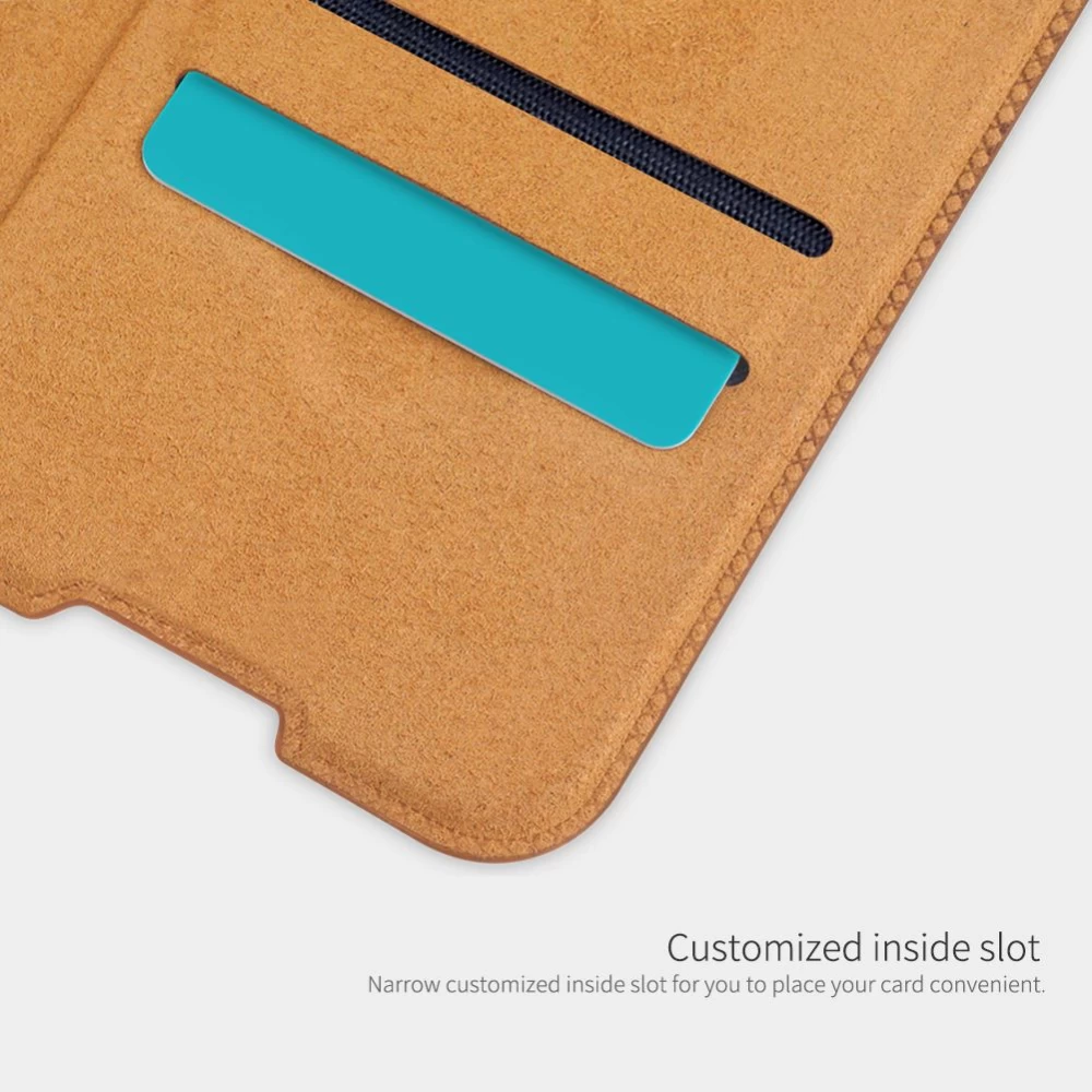 Xiaomi RedMi Note 9T fodral brun Nillkin Qin Leather 