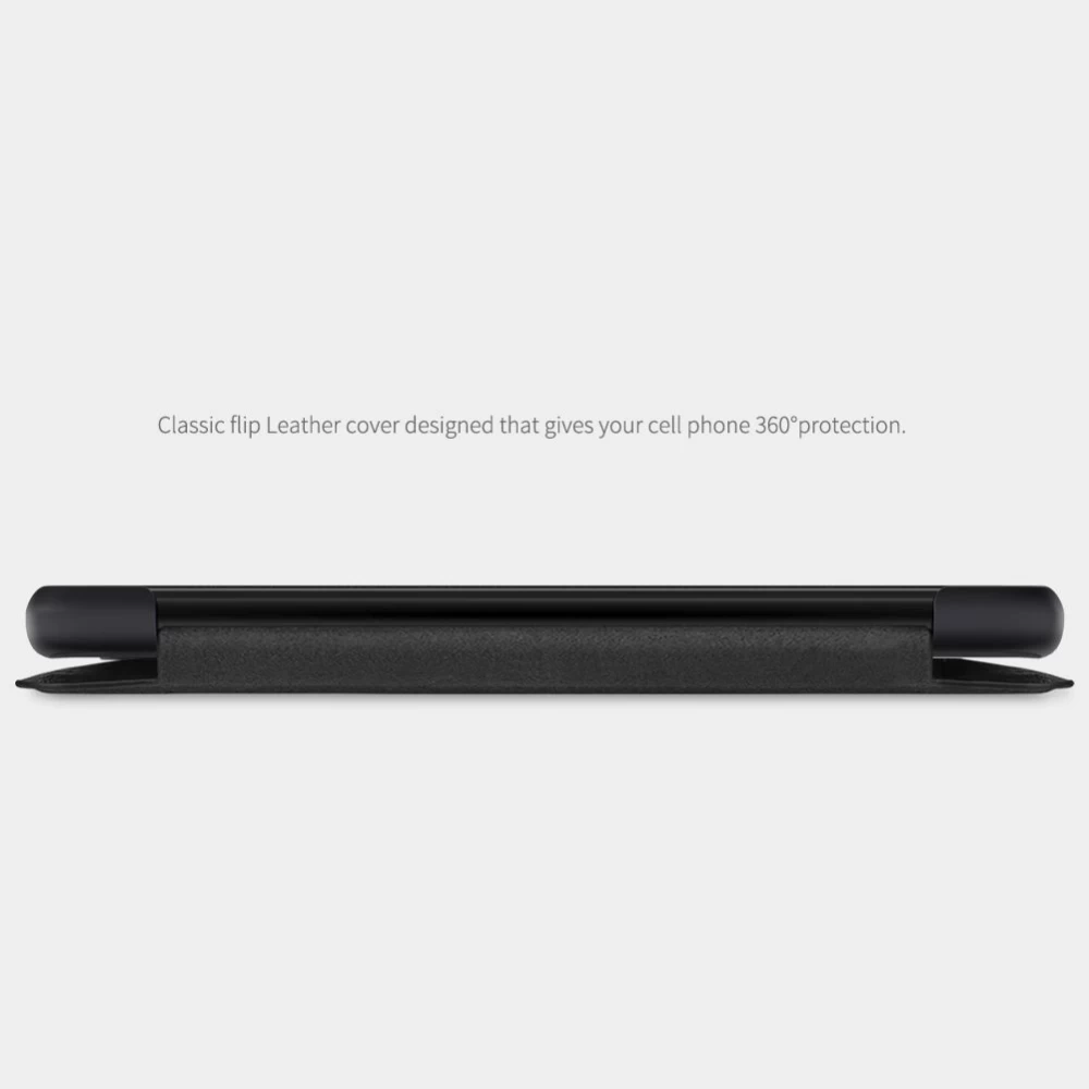 Xiaomi RedMi Note 9T fodral svart Nillkin Qin Leather 