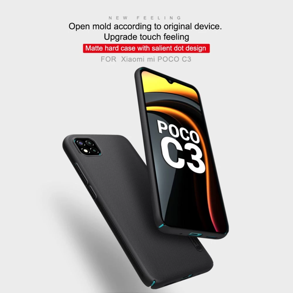 Xiaomi Poco C3 dėklas Juoda Nillkin Super Frosted Shield  POCO