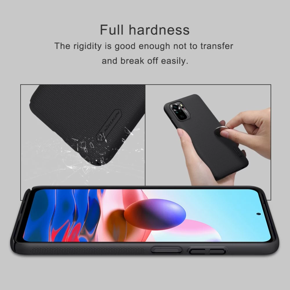 Xiaomi RedMi Note 10 4G dėklas baltas Nillkin Super Frosted Shield 