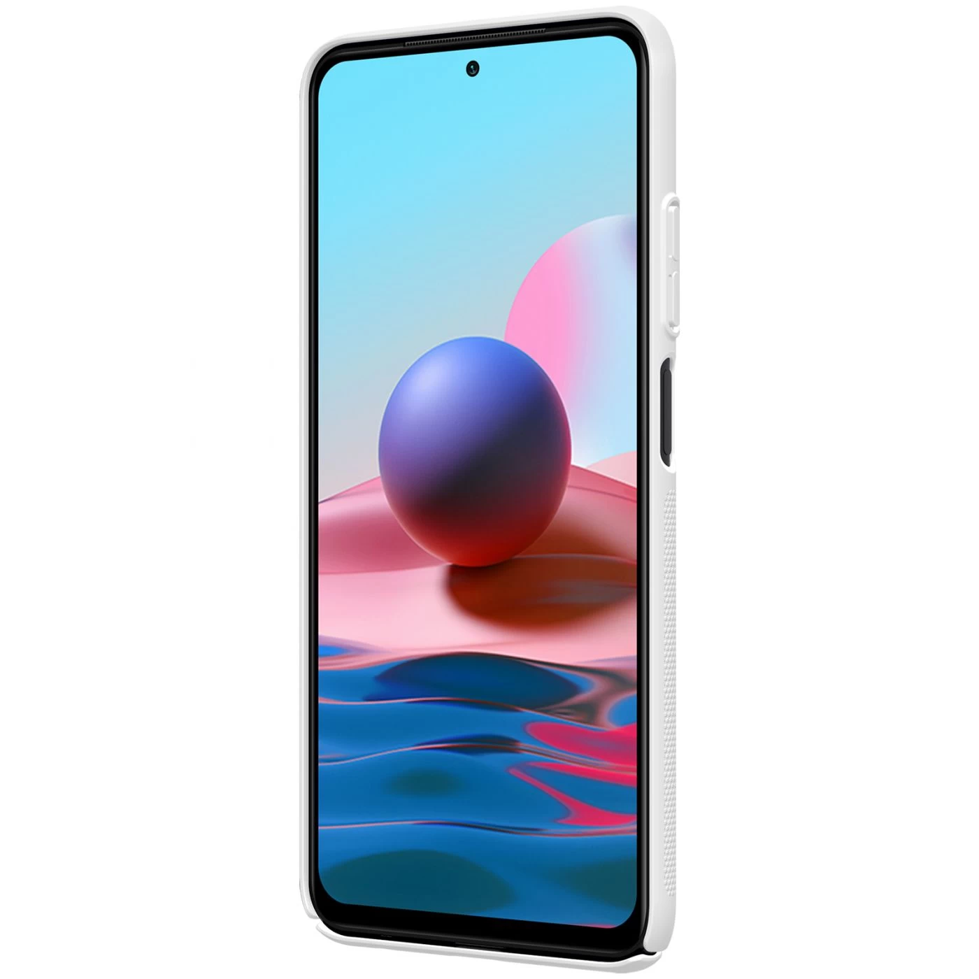 Xiaomi RedMi Note 10 4G dėklas baltas Nillkin Super Frosted Shield