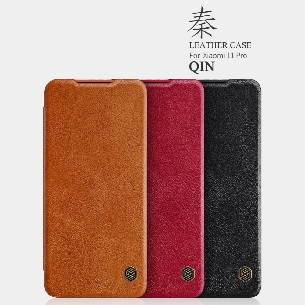 Xiaomi Mi 11 Pro case red Nillkin Qin Leather 