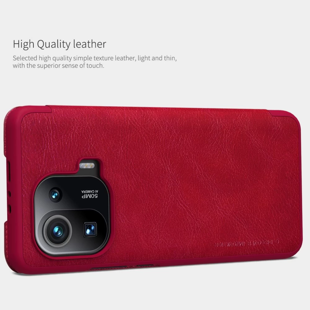 Xiaomi Mi 11 Pro case red Nillkin Qin Leather 