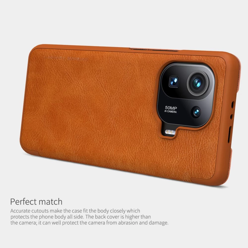 Xiaomi Mi 11 Pro case red Nillkin Qin Leather 