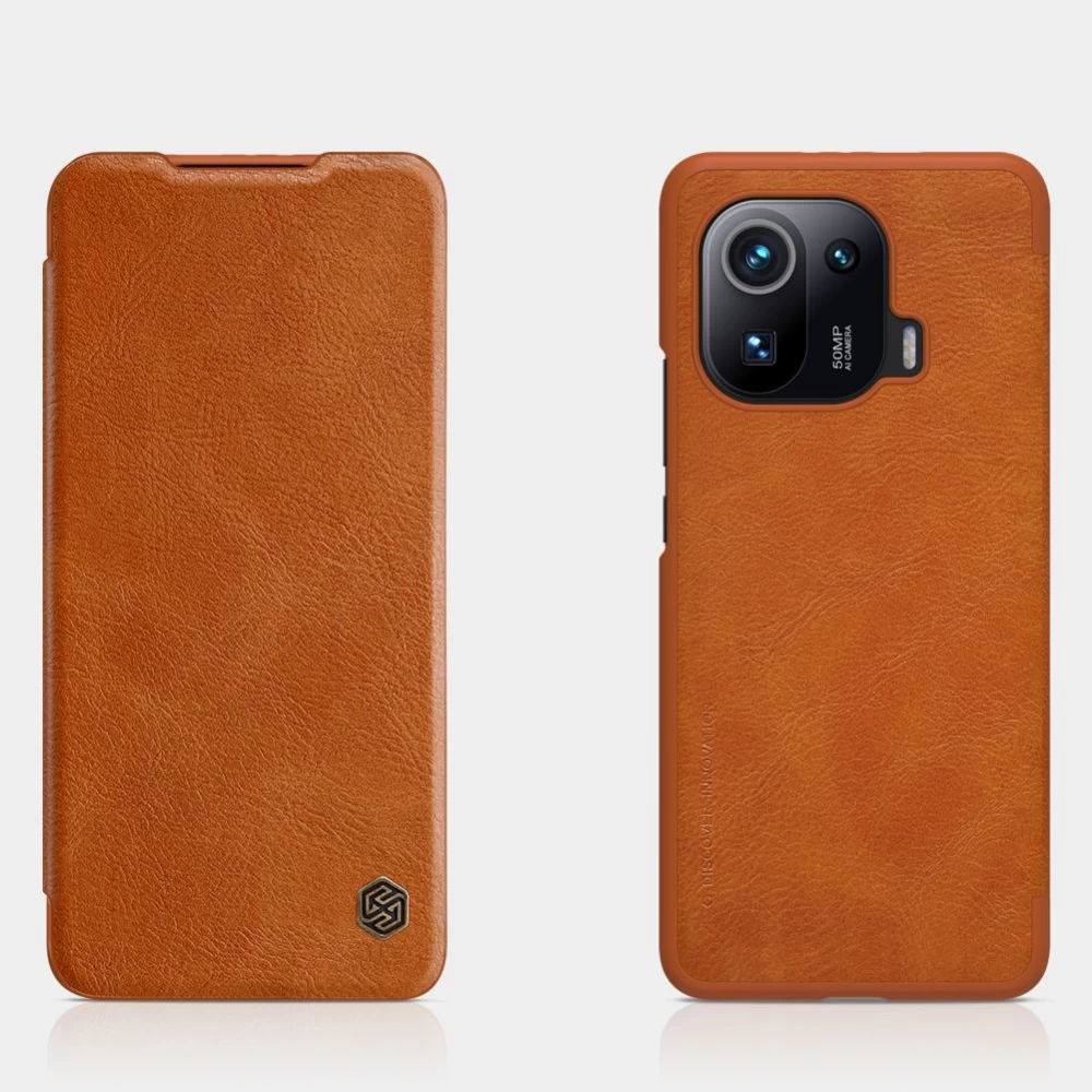 Xiaomi Mi 11 Pro case red Nillkin Qin Leather 