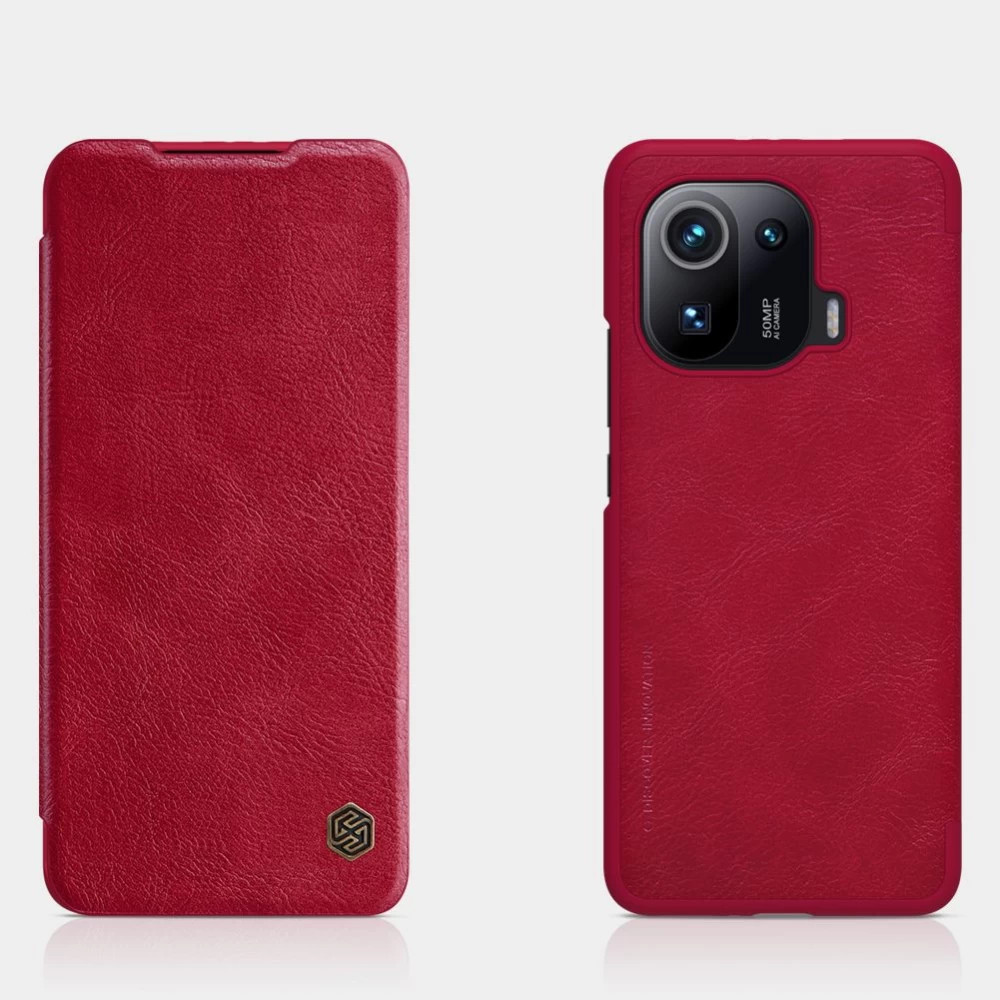 Xiaomi Mi 11 Pro case red Nillkin Qin Leather 