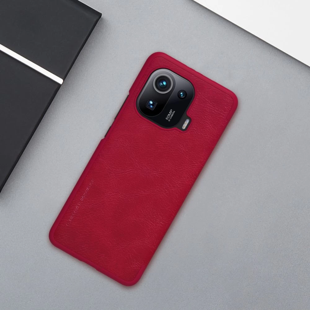 Xiaomi Mi 11 Pro case red Nillkin Qin Leather 