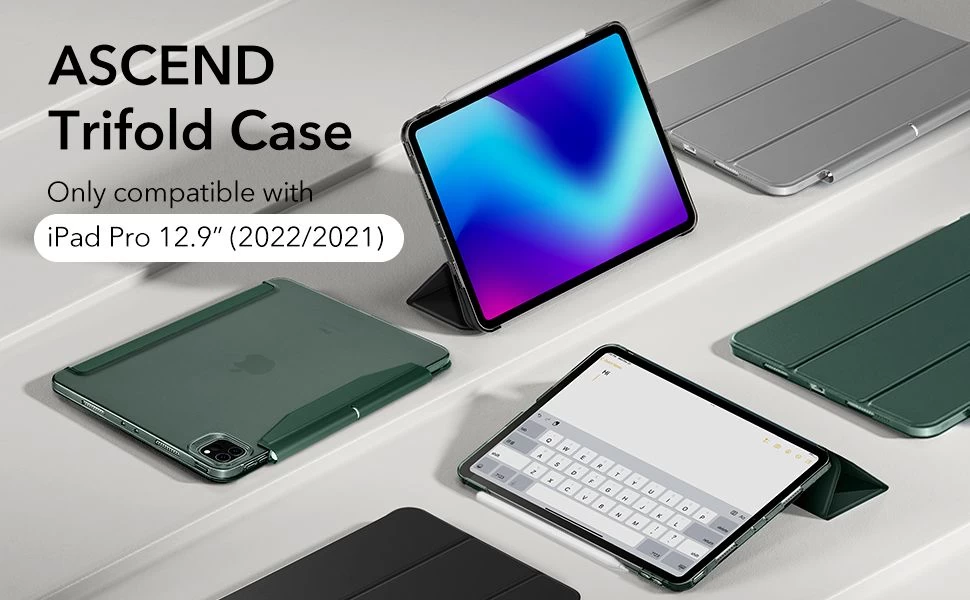 Apple iPad Pro 12.9 (2021) Planšetės dėklas pilkas ESR ASCEND TRIFOLD