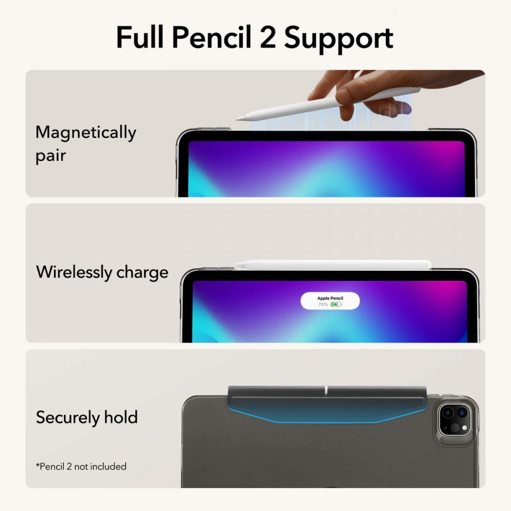 Apple iPad Pro 12.9 (2021) Planšetės dėklas pilkas ESR ASCEND TRIFOLD