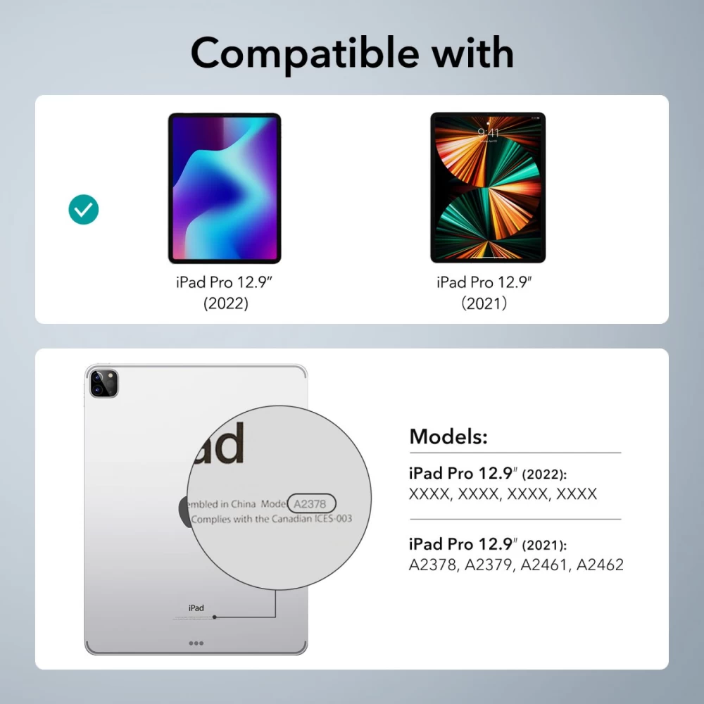Apple iPad Pro 12.9 (2021) Planšetės dėklas skaidrus ESR CLASSIC HYBRID