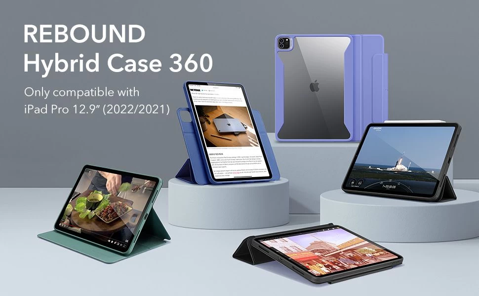 Apple iPad Pro 12.9 (2021) Planšetės dėklas Juoda ESR REBOUND HYBRID