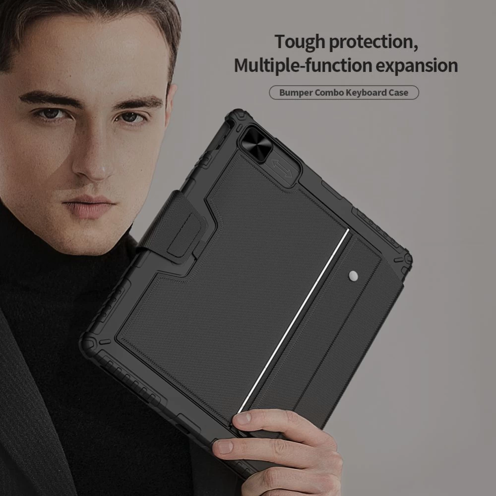 Apple iPad Pro 12.9 (2021) Planšetės dėklas Juoda Nillkin Bumper Combo Keyboard