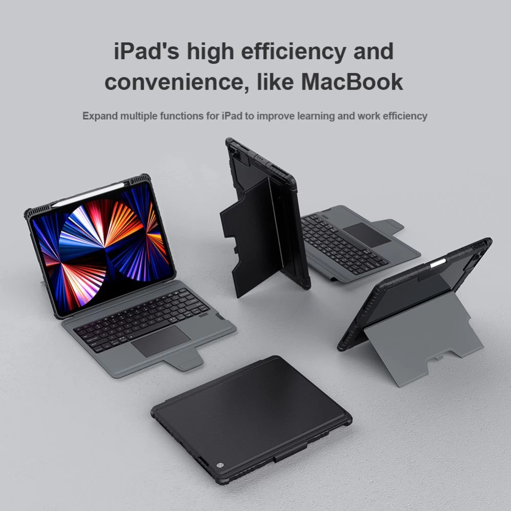 Apple iPad Pro 12.9 (2021) Planšetės dėklas Juoda Nillkin Bumper Combo Keyboard