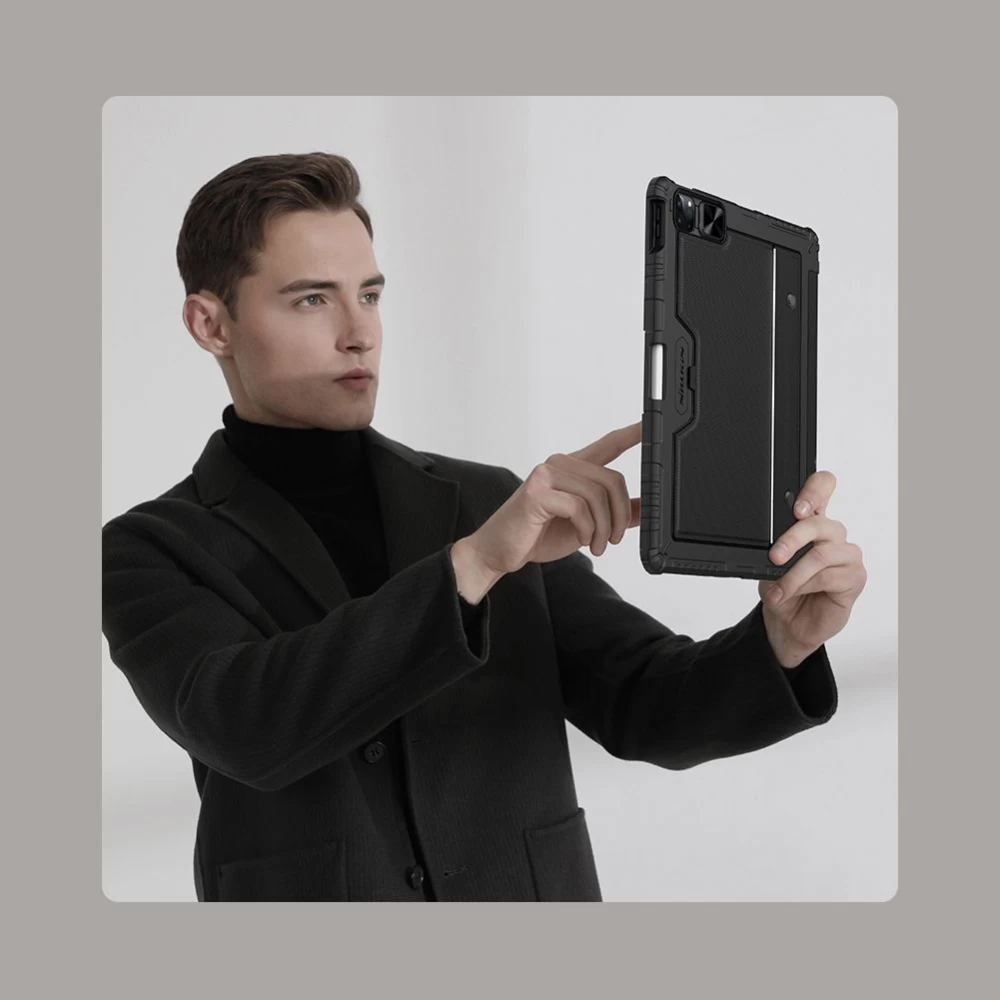 Apple iPad Pro 12.9 (2021) Planšetės dėklas Juoda Nillkin Bumper Combo Keyboard