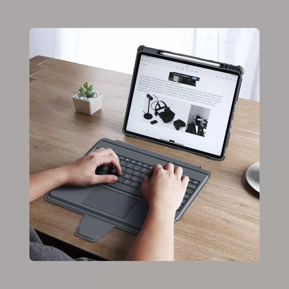 Apple iPad Pro 12.9 (2021) maciņš melns NILLKIN BUMPER COMBO KEYBOARD (BACKLIT VERSION)