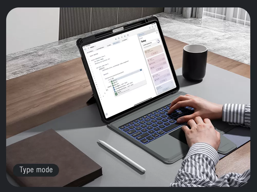 Apple iPad Pro 12.9 (2021) maciņš melns NILLKIN BUMPER COMBO KEYBOARD (BACKLIT VERSION)