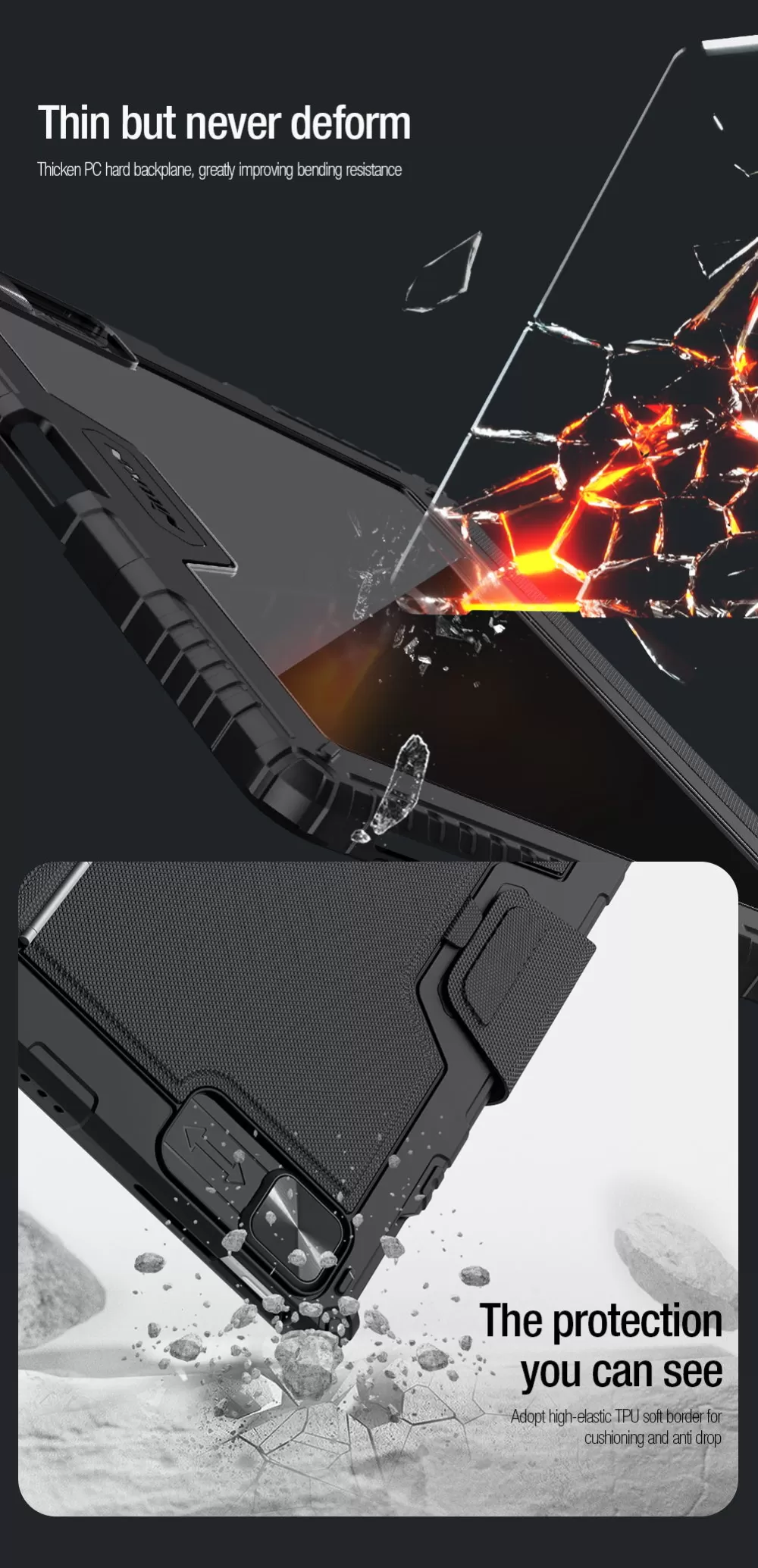 Apple iPad Pro 12.9 (2021) maciņš melns NILLKIN BUMPER COMBO KEYBOARD (BACKLIT VERSION)