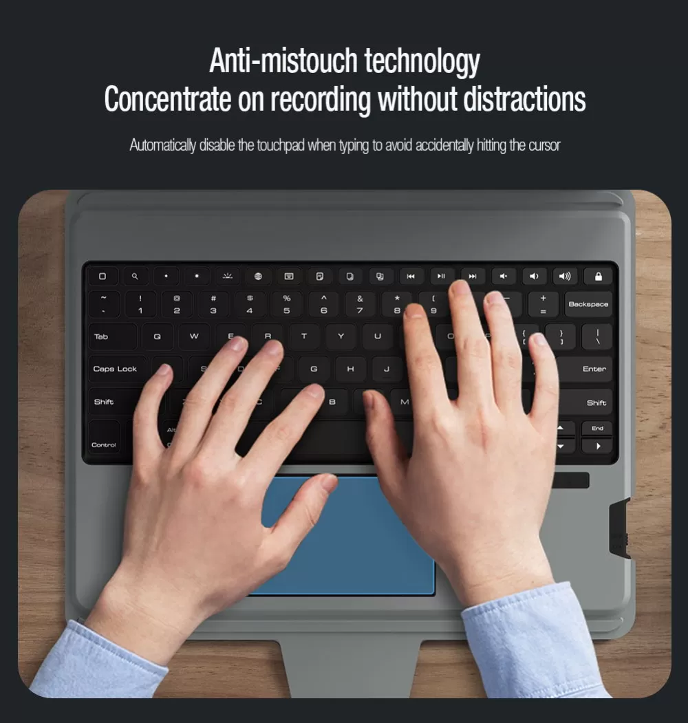Apple iPad Pro 12.9 (2021) maciņš melns NILLKIN BUMPER COMBO KEYBOARD (BACKLIT VERSION)