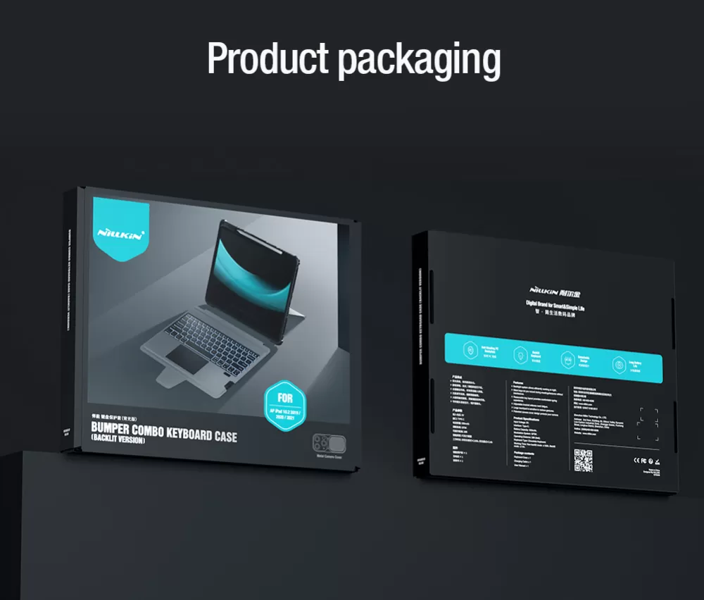Apple iPad Pro 12.9 (2021) maciņš melns NILLKIN BUMPER COMBO KEYBOARD (BACKLIT VERSION)
